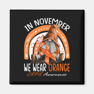 Rainbow In November We Wear Orange CRPS Awareness Magnet