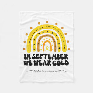 Rainbow In September Childhood Cancer Awareness Fleece Blanket