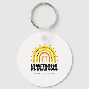 Rainbow In September Childhood Cancer Awareness Key Ring
