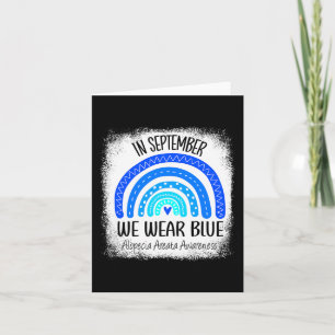 Rainbow In September We Wear Blue Alopecia Areata Card