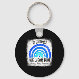Rainbow In September We Wear Blue Alopecia Areata  Key Ring