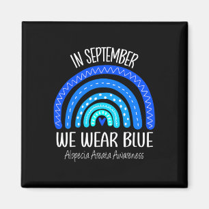 Rainbow In September We Wear Blue Alopecia Areata Magnet
