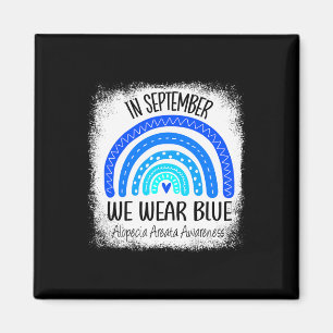 Rainbow In September We Wear Blue Alopecia Areata Magnet