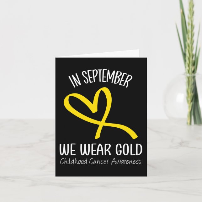 Rainbow In September We Wear Gold Childhood Cancer Card (Front)
