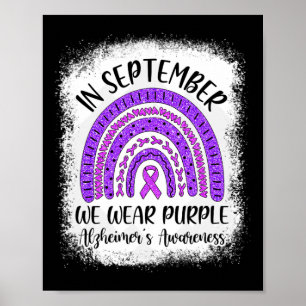 Rainbow In September We Wear Purple Alzheimer's Aw Poster