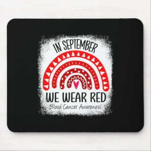 Rainbow In September We Wear Red Blood Cancer Awar Mouse Pad