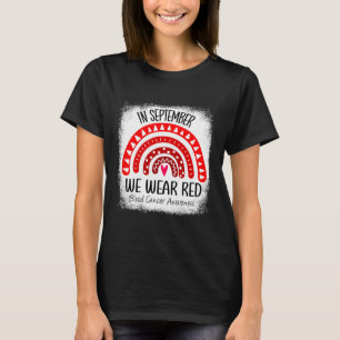 Rainbow In September We Wear Red Blood Cancer Awar T-Shirt