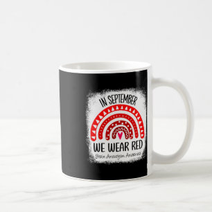 Rainbow In September We Wear Red Brain Aneurysm Aw Coffee Mug
