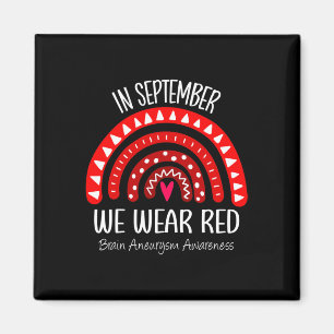 Rainbow In September We Wear Red Brain Aneurysm Aw Magnet
