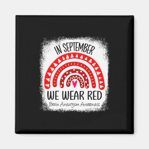 Rainbow In September We Wear Red Brain Aneurysm Aw Magnet