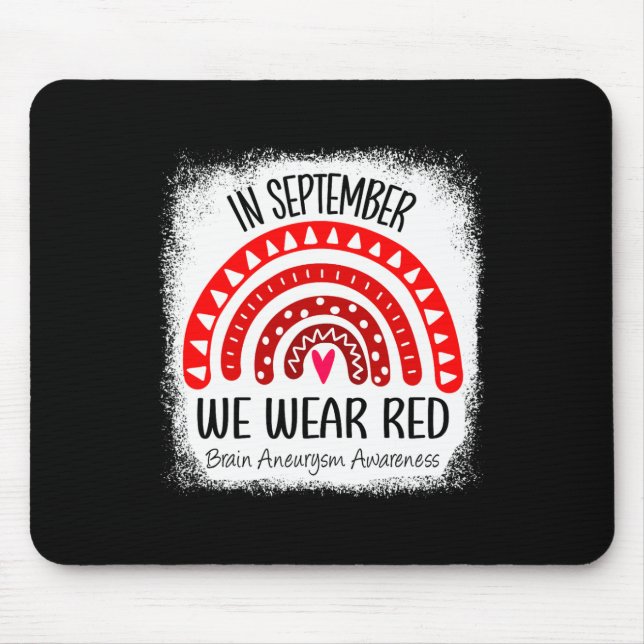 Rainbow In September We Wear Red Brain Aneurysm Aw Mouse Pad (Front)