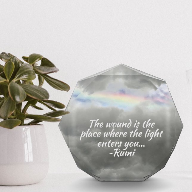 Rainbow in Stormy Sky Rumi Quote  Photo Block (Creator Uploaded)