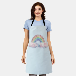 Rainbow in the Cloud Abstract blue Apron