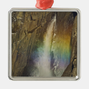 Rainbow in Upper Yosemite Falls in Yosemite Metal Ornament