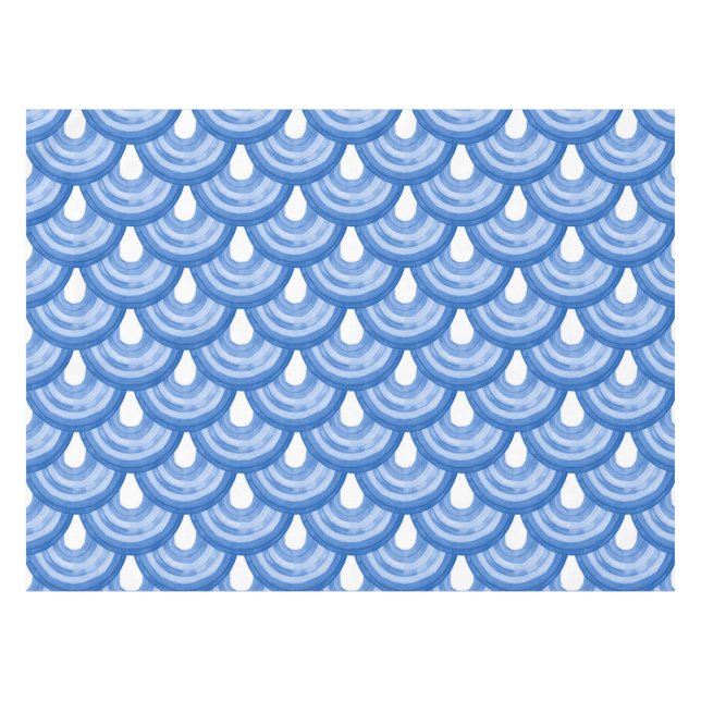 Rainbow in watercolor - blue pattern tablecloth (Front (Horizontal))