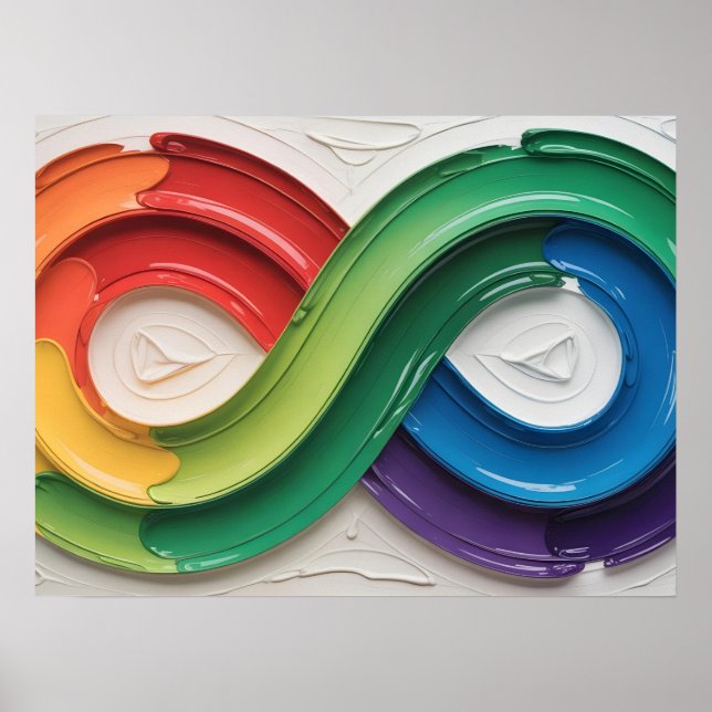 Rainbow Infinity Autism Symbol Abstract Art Poster (Front)