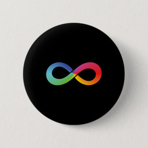 Rainbow Infinity Symbol Autism Awareness Neurodive 6 Cm Round Badge
