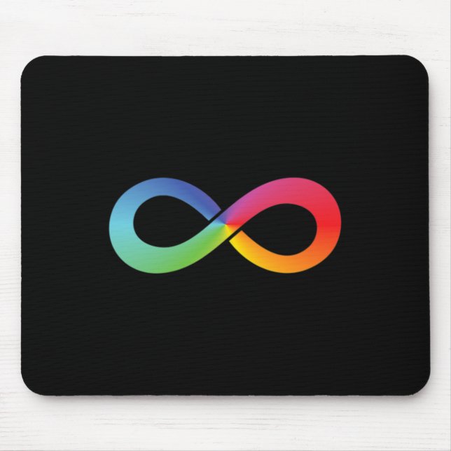 Rainbow Infinity Symbol Autism Awareness Neurodive Mouse Pad (Front)