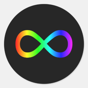 Rainbow Infinity Symbol Classic Round Sticker