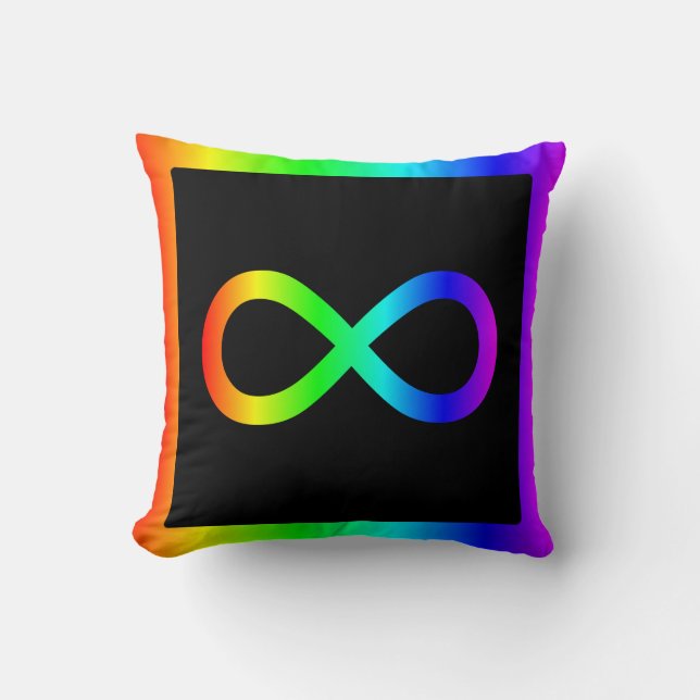 Rainbow Infinity Symbol Cushion (Front)
