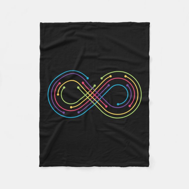 Rainbow Infinity Symbol Pride Autism Awareness Neu Fleece Blanket (Front)