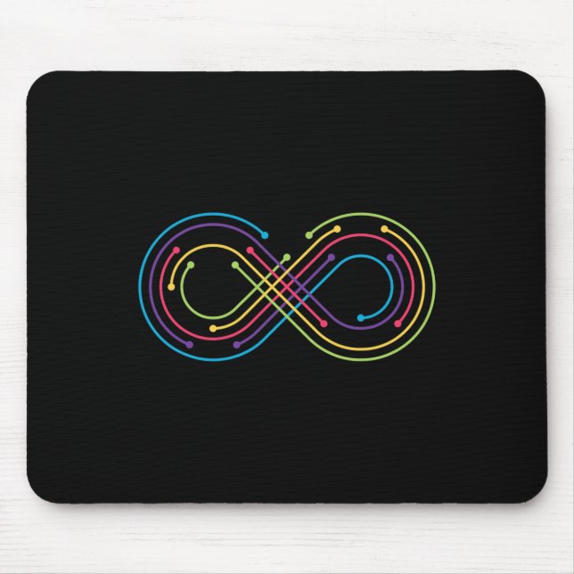 Rainbow Infinity Symbol Pride Autism Awareness Neu Mouse Pad (Front)
