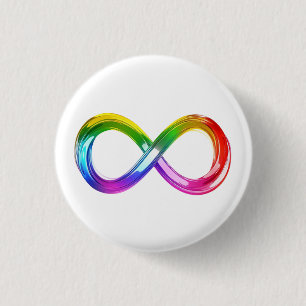 Rainbow Inifinity Symbol 3 Cm Round Badge