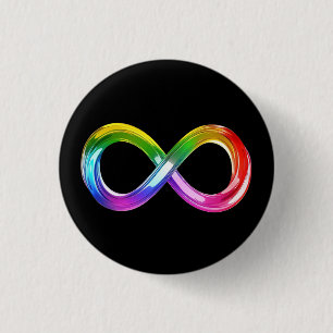 Rainbow Inifinity Symbol 3 Cm Round Badge