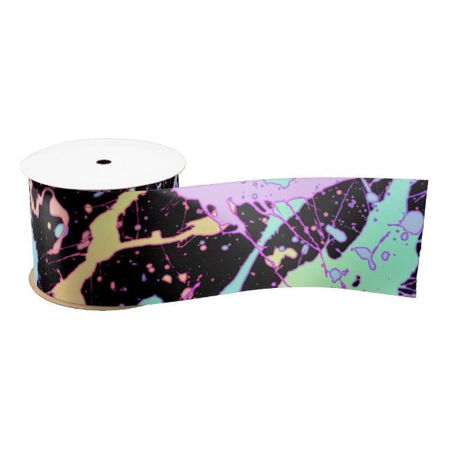 rainbow ink splash extreme : satin ribbon (Spool)