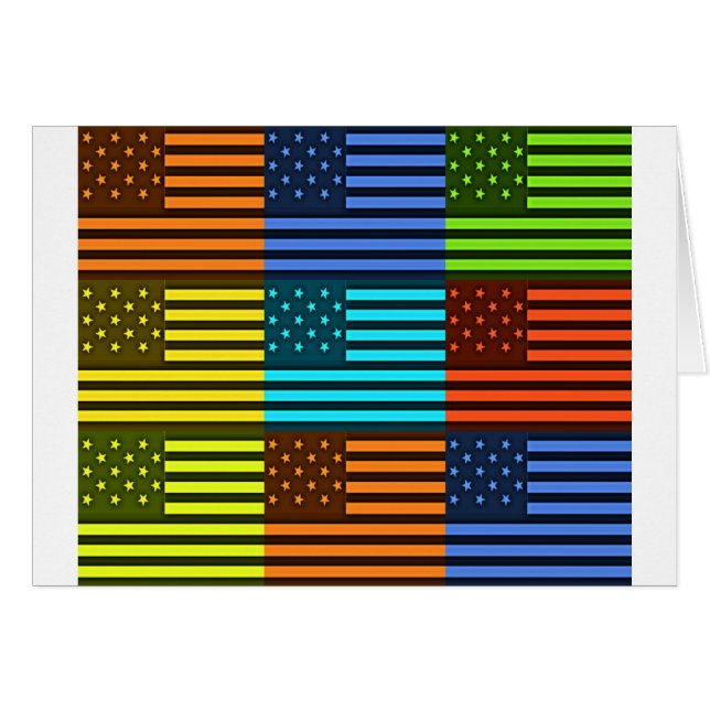 Rainbow-Inspired American Motif Flag Design (Front Horizontal)