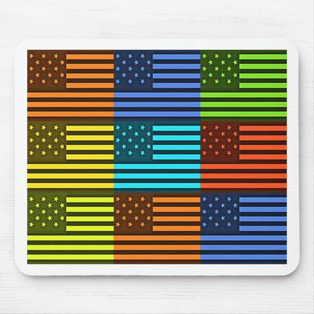 Rainbow-Inspired American Motif Flag Design Mouse Pad (Front)