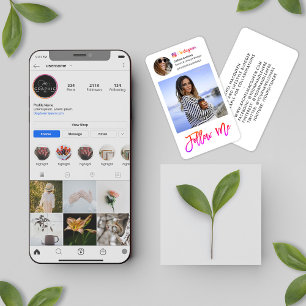 Rainbow Instagram Photo Social Media Follow Me Bus Business Card