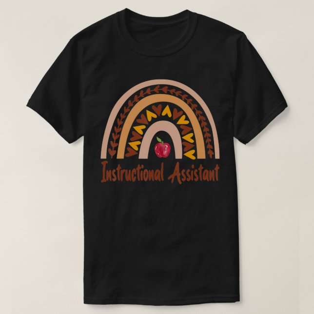 Rainbow Instructional Assistant Back to School App T-Shirt (Design Front)