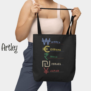 Rainbow International Currency Symbol Travel Tote Bag