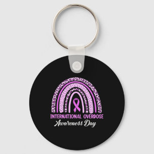 Rainbow International Overdose Awareness Day Purpl Key Ring