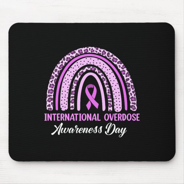Rainbow International Overdose Awareness Day Purpl Mouse Pad (Front)