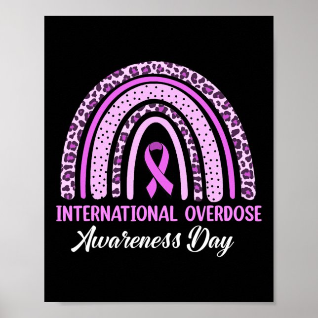 Rainbow International Overdose Awareness Day Purpl Poster (Front)
