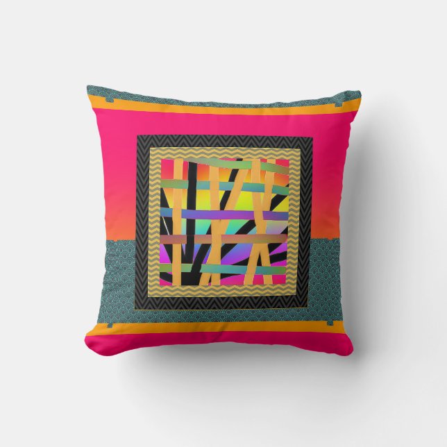 Rainbow Interwoven  Cushion (Front)