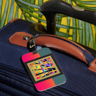 Rainbow Interwoven Luggage Tag