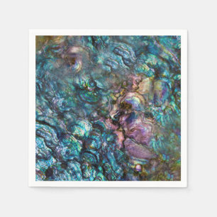 Rainbow Iridescent Abalone Beach Sea Shell Napkin