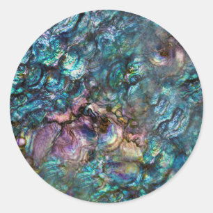 Rainbow Iridescent Abalone Sea Shell Beach Classic Round Sticker