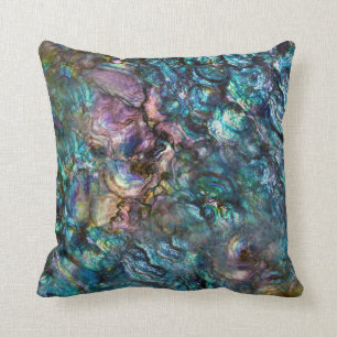 Rainbow Iridescent Abalone Sea Shell Cushion