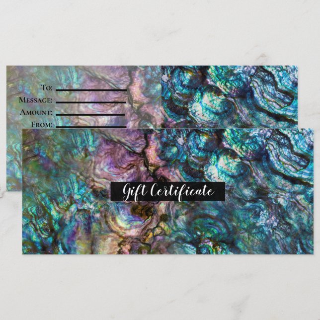 Rainbow Iridescent Abalone Sea Shell Gift Invitation (Front/Back)