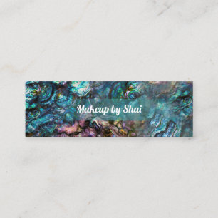 Rainbow Iridescent Abalone Sea Shell Mini Business Card