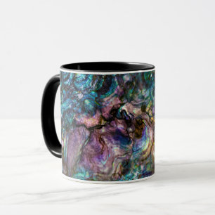 Rainbow Iridescent Abalone Sea Shell Mug