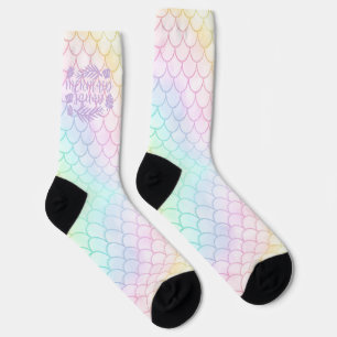 Rainbow Iridescent Dreamy Fantasy Mermaid Scales Socks