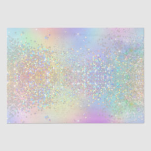 Rainbow Iridescent Foil and Holographic Glitter  Tissue Paper