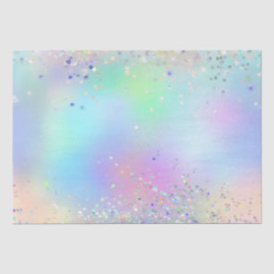 Rainbow Iridescent Foil and Holographic Glitter Tissue Paper