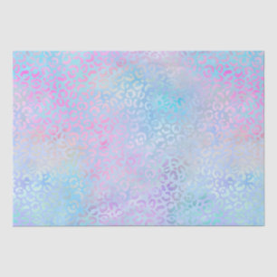 Rainbow Iridescent Gradient and Leopard Spots Tissue Paper