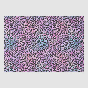 Rainbow Iridescent Gradient and Leopard Spots Tissue Paper